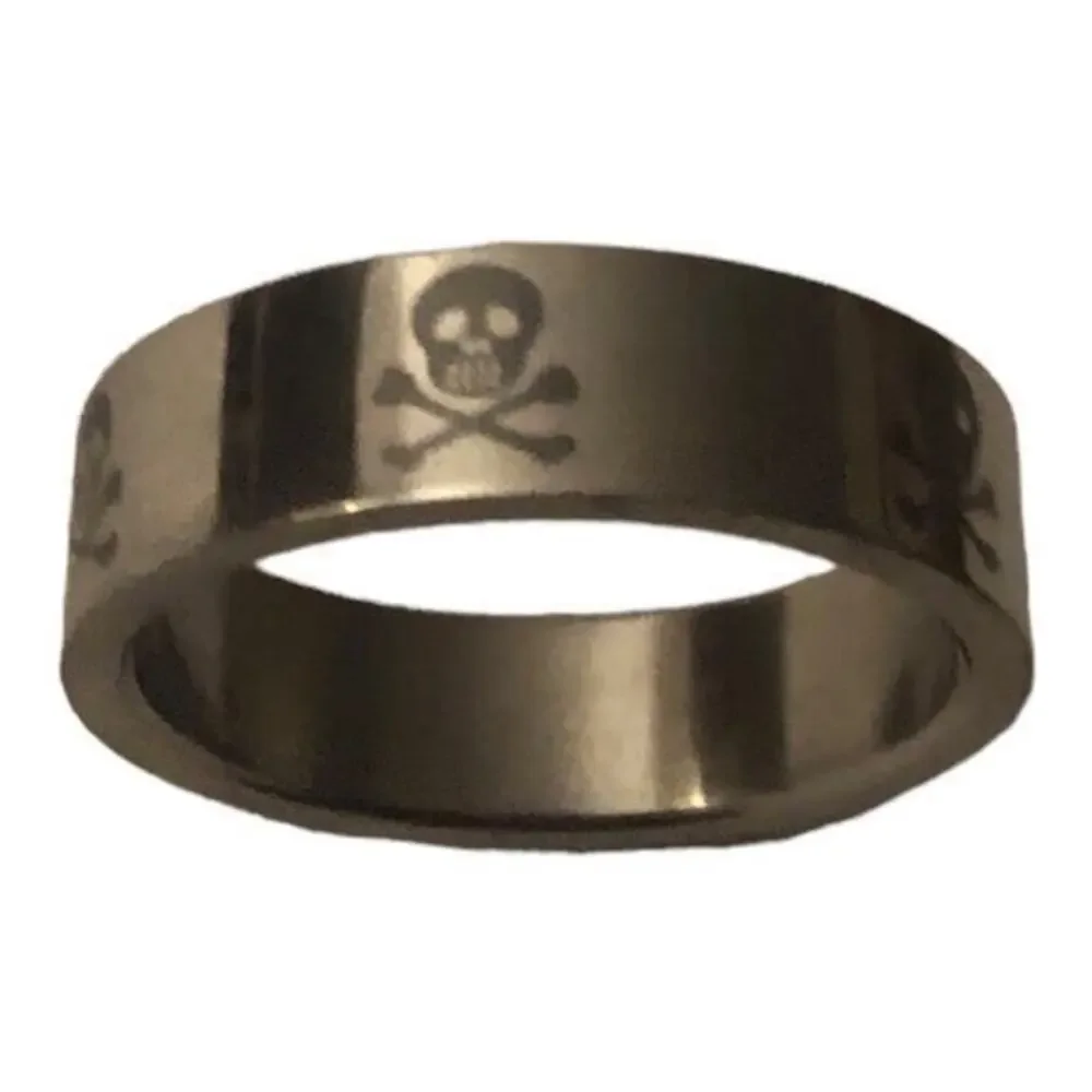 Stainless steel skull band ring size‎ 9